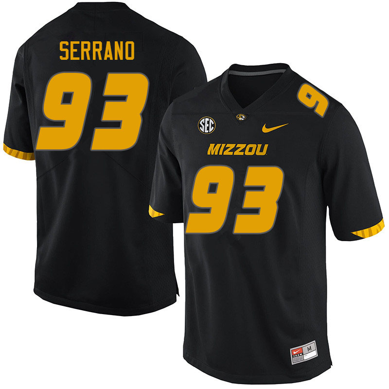 Men #93 Andrew Serrano Missouri Tigers College Football Jerseys Sale-Black